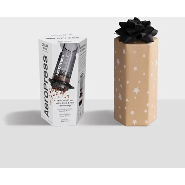 AeroPress Clear Black Coffee Press - 3 in 1 Brew Methode kombiniert French Press, Espresso, Vollmundkaffee ohne Körnung oder Bitterkeit, kleine tragbare Kaffeemaschine für Camping & Reisen, Schwarz – Bild 5