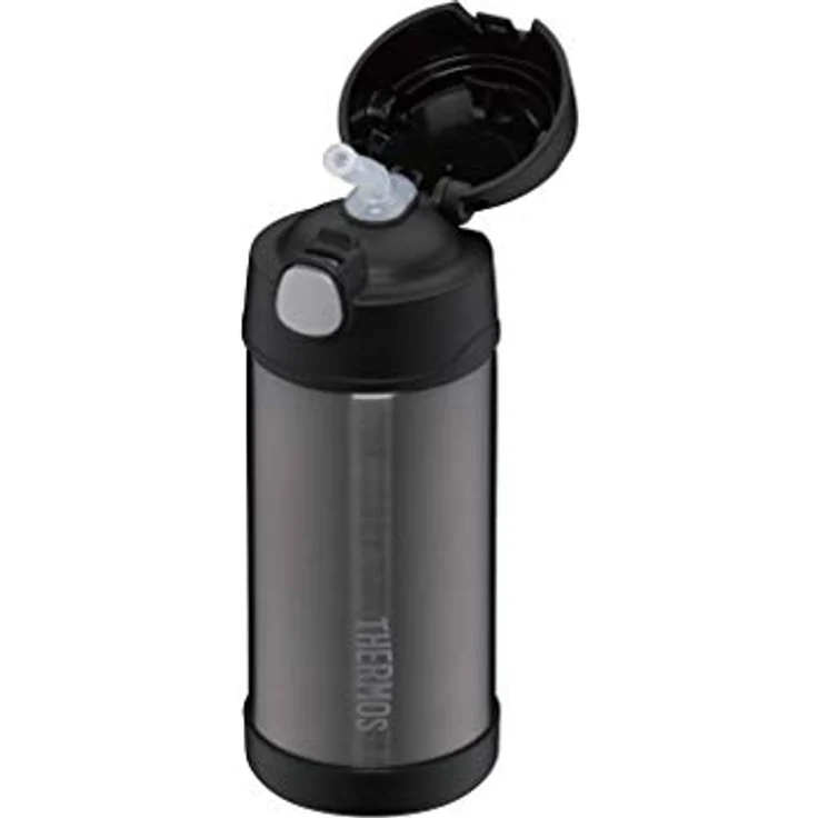 THERMOS 4030.701.035 Isolierflasche FunTainer, Edelstahl Grau 0,35 l, inkl. Trinkhalm, BPA-Free, 12 Stunden kalt – Bild 2