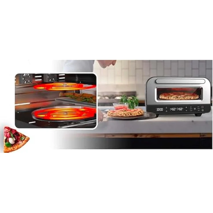 KeMar Kitchenware KPO-220 Elektrischer Pizzaofen mit Pizzaschaufel, Touch Display, bis 450°C – Bild 4