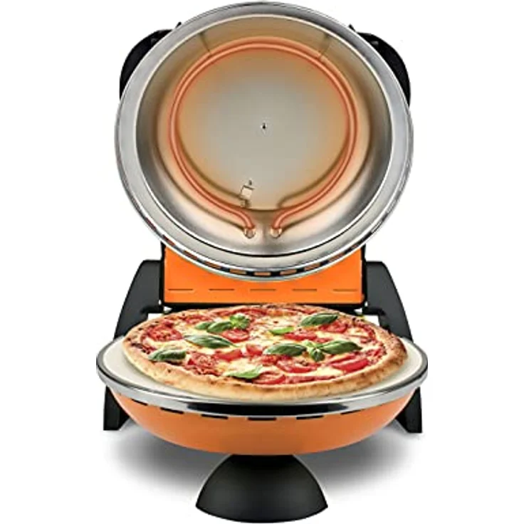 G3 Ferrari G10006 Pizza Express Delizia, Pizzaofen mit einstellbarem Thermostat bis 400°C, 1200 W, Orange – Bild 5