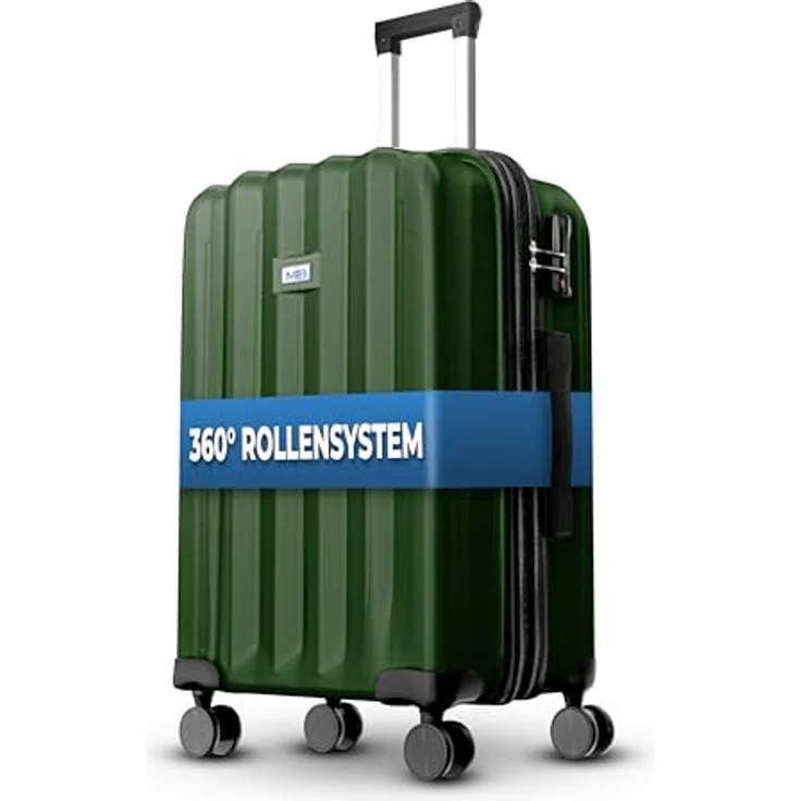 MY TRAVEL BAG Hartschalen-Koffer Trolley ABS Reisekoffer 4 Zwillingsrollen (Smaragdgrün, Großer Koffer (75cm)) - Formstabile Hartschale, 360° Rollen-System, integriertes Sicherheits Zahlenschloss, kluge Innenraumaufteilung – Bild 2