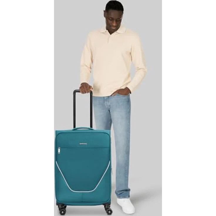 Stratic Weichgepäck-Trolley taska, 4 Rollen, erweiterbar, mit Zahlenschloss, Polyester in Schwarz – Bild 8