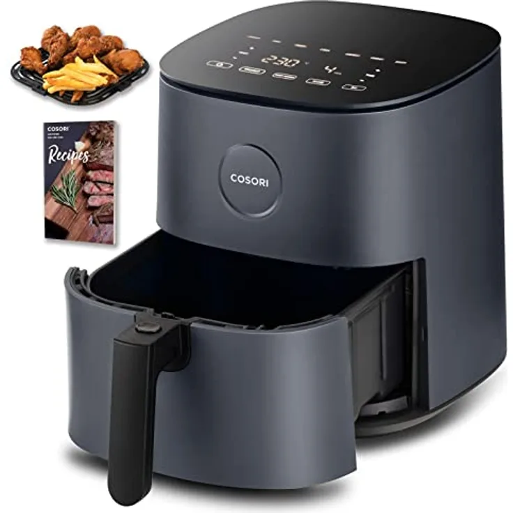 COSORI Heißluftfritteuse XXL 4,7 L, Energieeinsparung 9-in-1 Airfryer, Max 230℃, kompakte Heissluftfriteuse mit Rezeptbuch auf Deutsch, Ohne ÖL mit Digitalem Display, Leise, 4 Portionen, 1500W