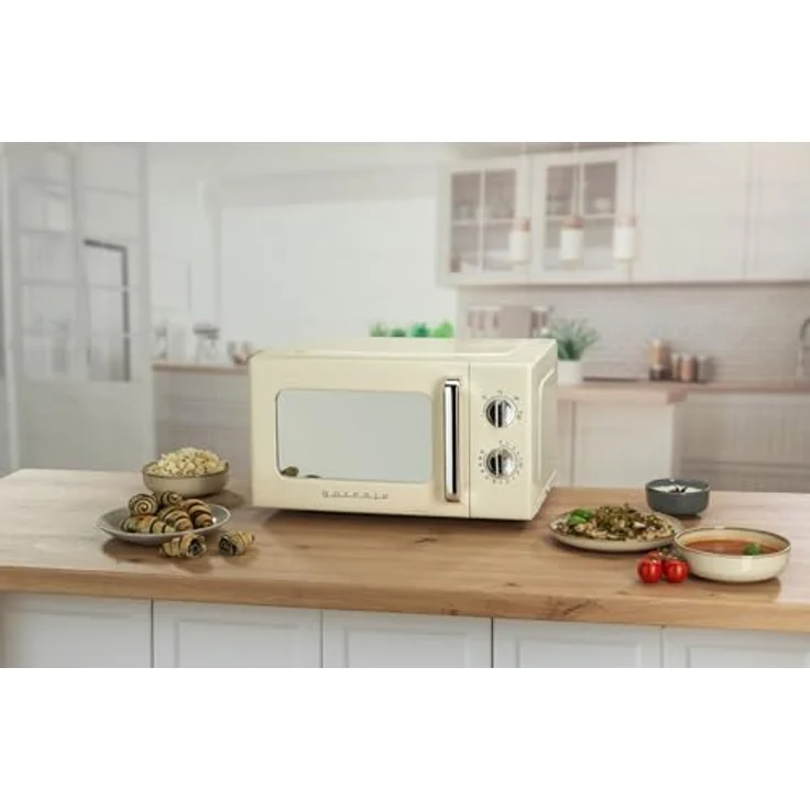Gorenje MO20E1HRL Retro Standmikrowelle, 5 Leistungsstufen, 700 Watt, 20 l Volumen, Glastür, beige – Bild 5
