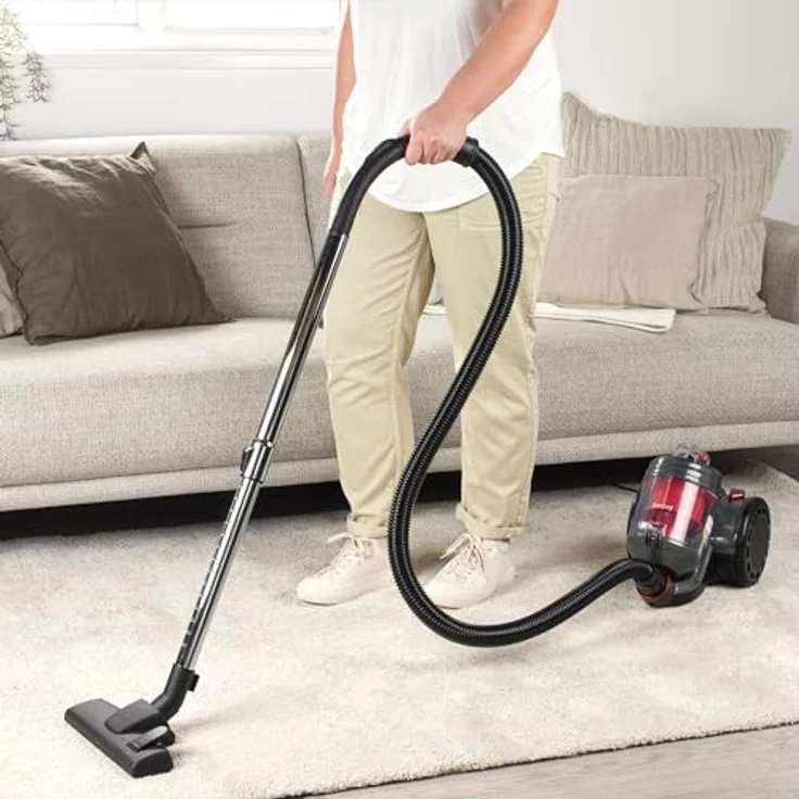 Beldray BEL0700TBVDE kompakter Zylinder-Staubsauger – PET Plus+ beutelloser Vac, leichter Teppichreiniger, Turbo-PET-Bürste, Fugendüse/Bürstenwerkzeuge, 2-l-Behälter, waschbarer HEPA-Filter, 700W, Rot – Bild 3