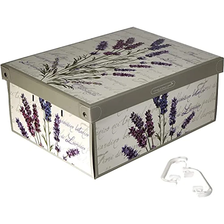 Aufbewahrungsbox mit deckel aus Karton, Geschenk kiste aus pappe, mit deckel 25x35x17,5cm MEHRFARBIG 1 STÜCK DUFTKASTEN LAVENDEL KLEIN, Stapelbox aus Pappe, box mit griffen – Bild 3