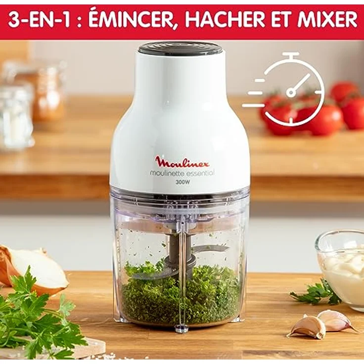 Moulinex DJ520 Moulinette Essential Universalzerkleinerer, 1 Geschwindigkeit, weiß – Bild 4