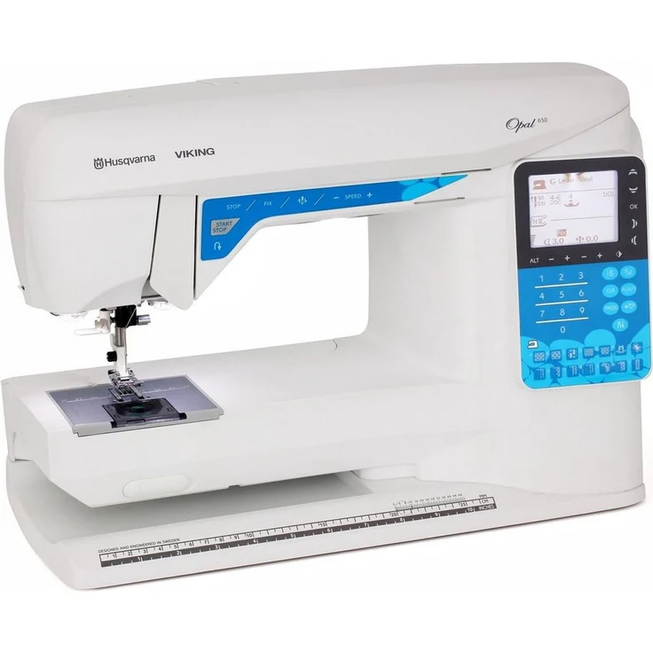 Husqvarna Viking Nähmaschine Husqvarna Viking Opal 650, mit 160 wunderschönen Stichen und Knopfloch-Sensorfuß, weiß – Bild 1
