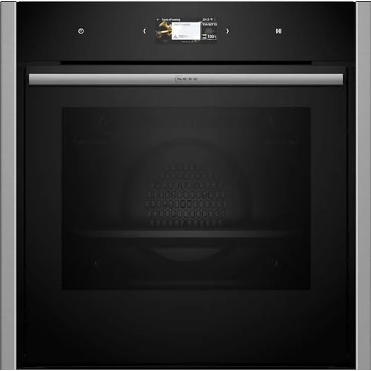 Neff B64CS31N0, N90, CircoTerm, Slide und Hide Einbaubackofen, 60x60cm, Edelstahl, 4.1 Zoll Full Touch TFT-Farb- und Grafikdisplay, Home Connect, Soft Opening und Soft Close – Bild 1