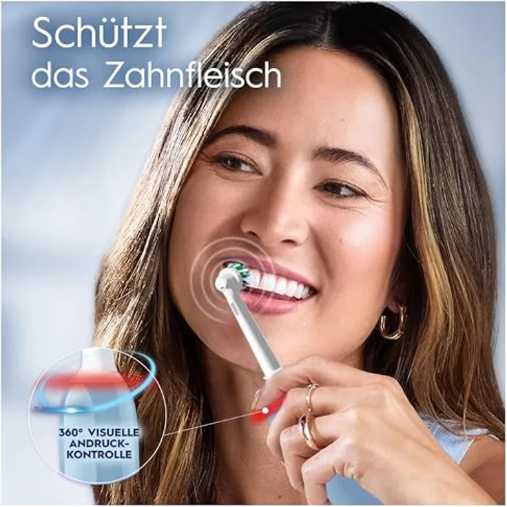 Oral-B Pro 3 3000 Cross Action Blue Elektrische Zahnbürste, 2 Aufsteckbürsten – Bild 3