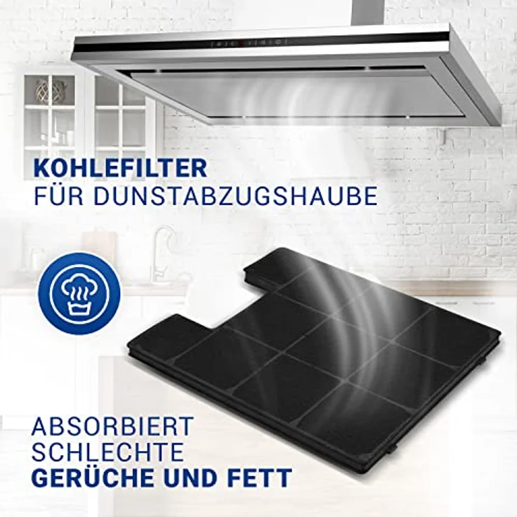 VIOKS Aktivkohlefilter für Dunstabzugshaube, Ersatzfilter passend für Amica KF 17141/17147, langlebig und einfach zu wechseln, 232 mm x 204 mm x 14 mm – Bild 3
