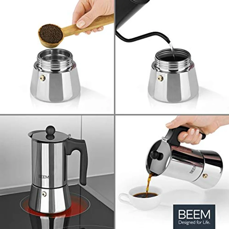 BEEM Espressomaker Espressokocher - 4 Tassen Herdkocher Induktion – Bild 4