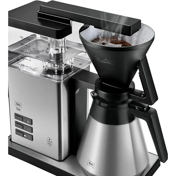 Melitta ONE Therm Edelstahl, Filterkaffeemaschine mit Mahlwerk für bis zu 10 Tassen, Anti-Tropfsystem, Aroma Premium Technologie und Display – Bild 3