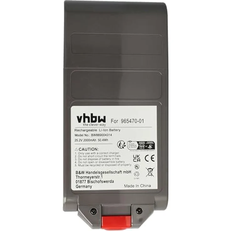 vhbw Akku kompatibel mit Dyson V12 Detect Slim, Detect Slim Extra, Detect Slim Absolute + Staubsauger Grau (2000 mAh, 25,2 V, Li-Ion) – Bild 3