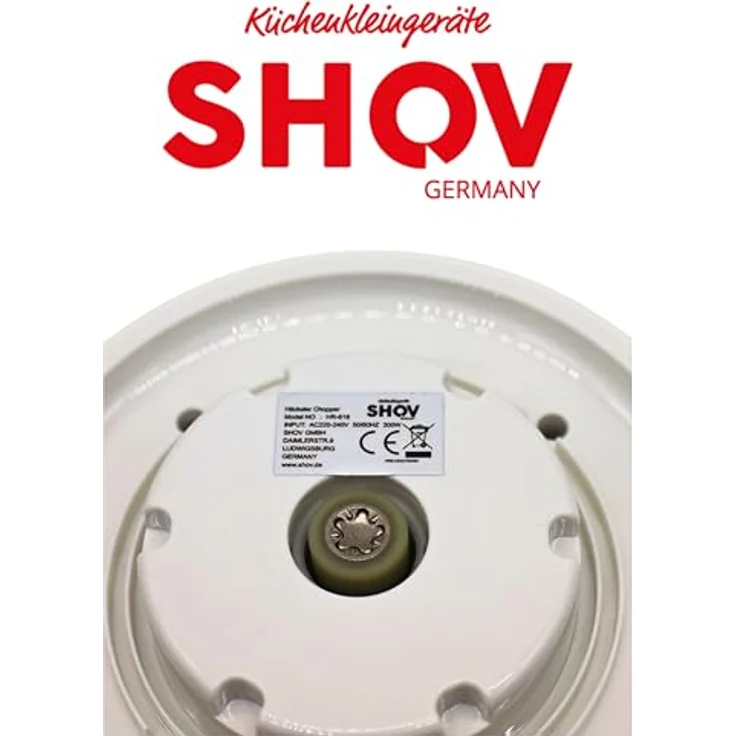 SHOV Elektrischer Mini-Zerkleinerer 300 W, 700 ml Glasbehälter & 4 scharfe Messer für präzises Zerkleinern – Bild 6