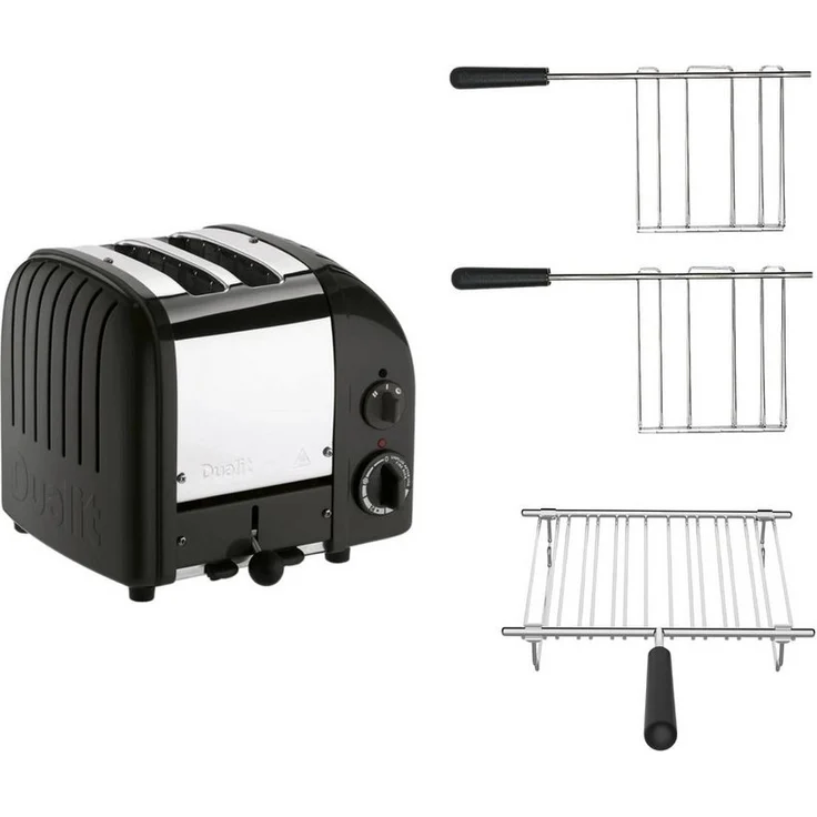 Dualit Classic Toaster Dualit Paket 3, 2er Toaster mit Brötchenaufsatz und 2 Sandwichzangen, in verschiedenen Farben