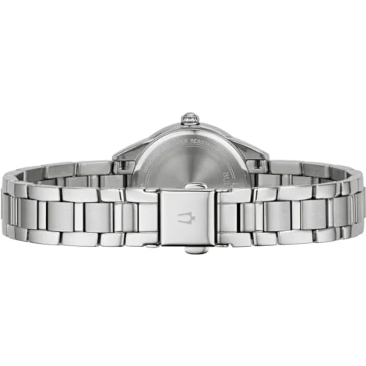 Bulova Damenuhr Quarz Sutton Stahl/Rosa 96P249, Edelstahlarmband in Silber, rosé Zifferblatt, Synthetischer-Saphir Uhrglas – Bild 3