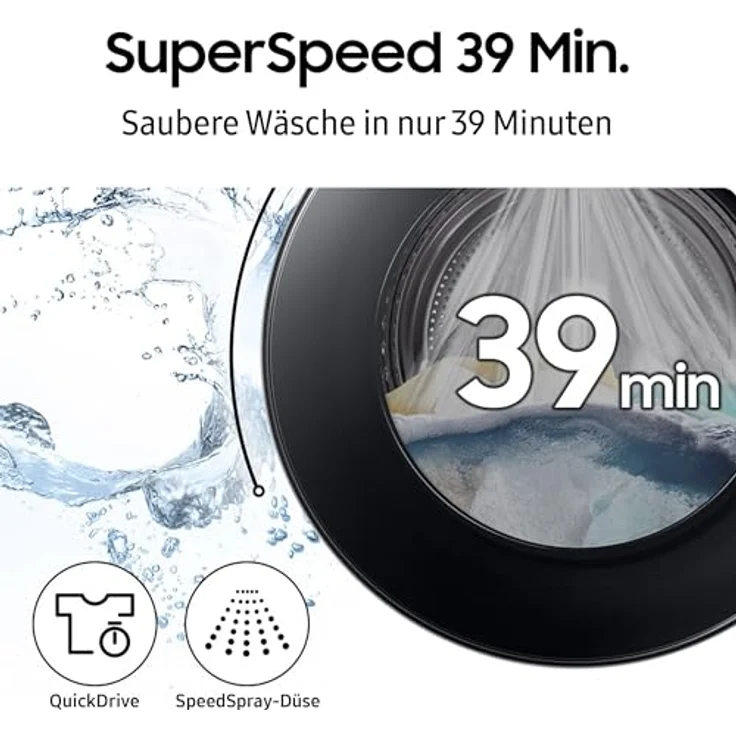 Samsung WF90F09C4SU2 Waschmaschine mit automatischer Waschmittel Dosierung und WLAN-Steuerung, 9 kg, weiß – Bild 8