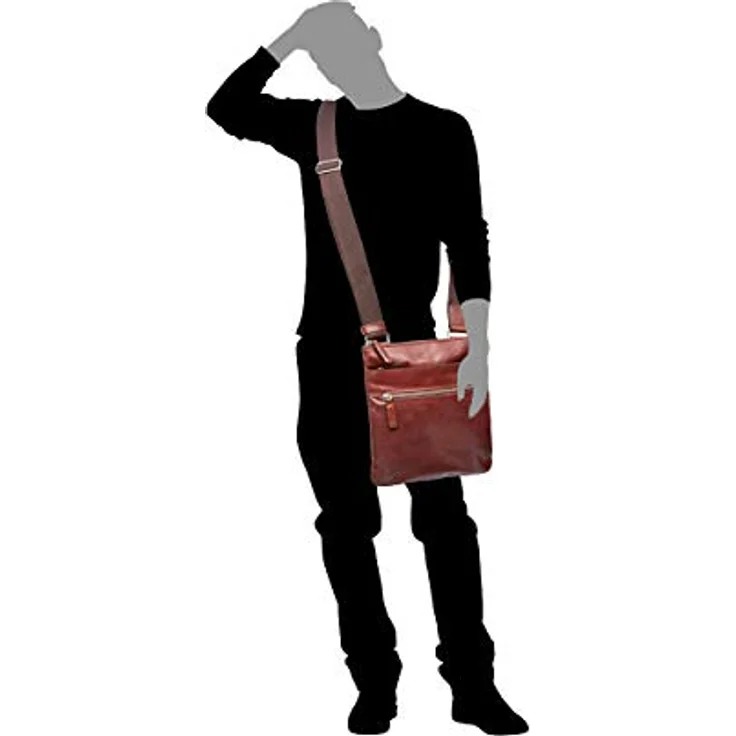 Picard Beuteltasche Buddy, hochwertige Crossbody Bag aus Wasserbüffelleder, hellbraun, 24 x 3 x 25 cm – Bild 6