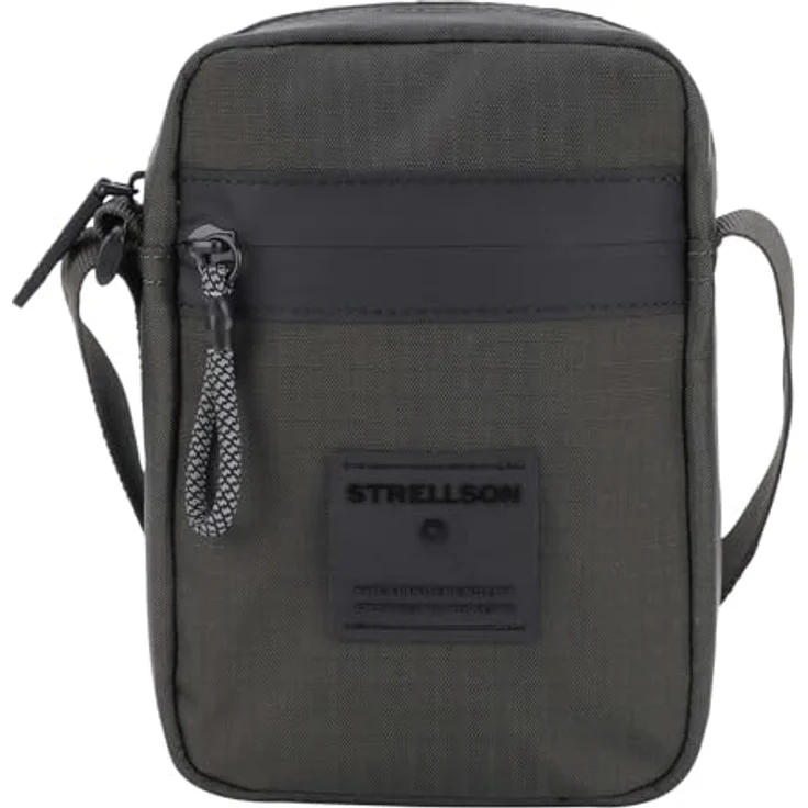 Strellson Northwood RS Clint, Umhängetasche aus recyceltem Nylon, grau, 13.5 x 5.5 x 19 cm – Bild 1