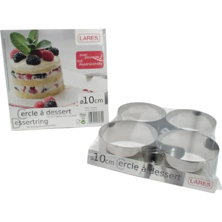 Lares Dessert-Ring 4er-Set mit Ausdrückhilfe 10 cm 6074 – Bild 2
