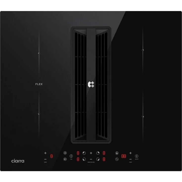 CIARRA Kochfeld mit Dunstabzug CIARRA ONE CBBEH594BBF, 59 cm Schwarz Boost Touch-Control mit 4 Platten Flex Zone Stop & Go Funktion - Preisvergleich