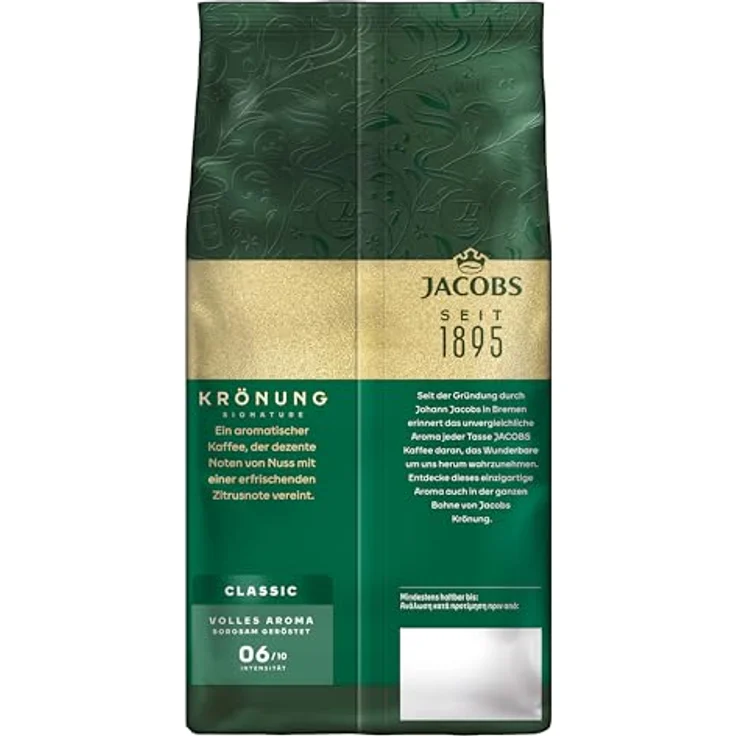 Jacobs Krönung Aroma Bohnen, Bohnenkaffee, ganze Bohnen, Kaffeebohnen, Kaffee, 500 g – Bild 2