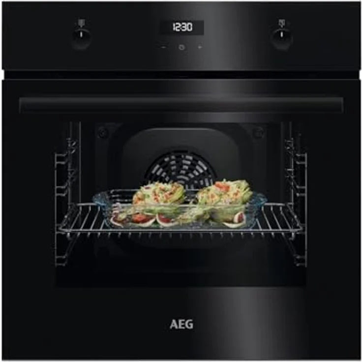 AEG AB14B Set Backofen BEK43511XB + Induktionskochfeld IBE6420SCB, Edelstahl Design, 65 Liter Garraum, 4 Kochzonen mit Induktion, Touch Control, Schwarz – Bild 3