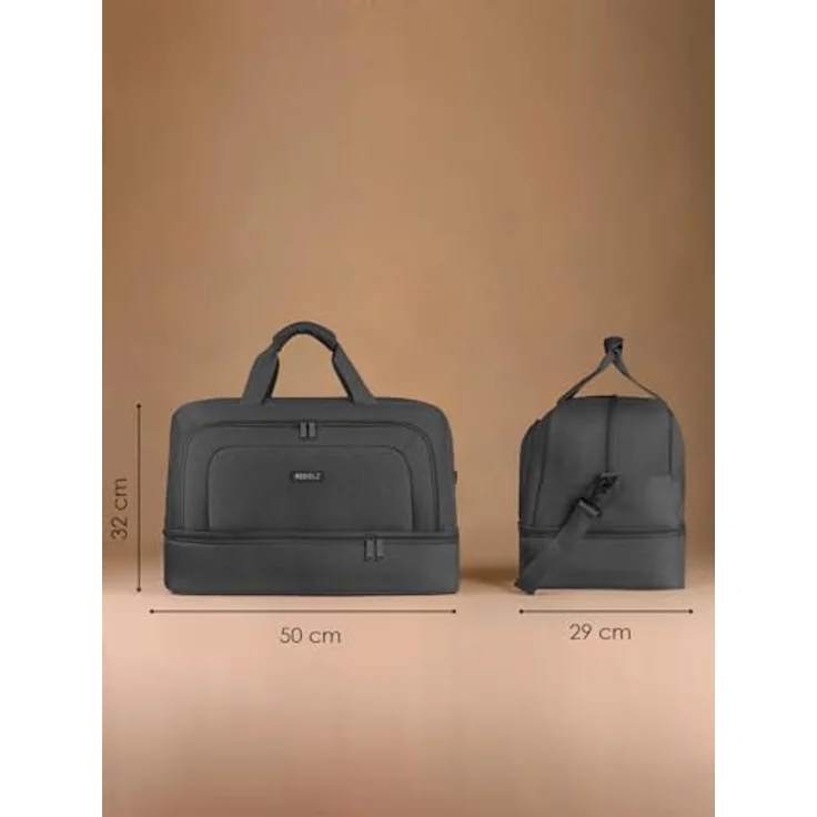Redolz Essentials 12 Weekender-Reisetasche 50 cm mit Bodenfach aufsteckbar black – Bild 3