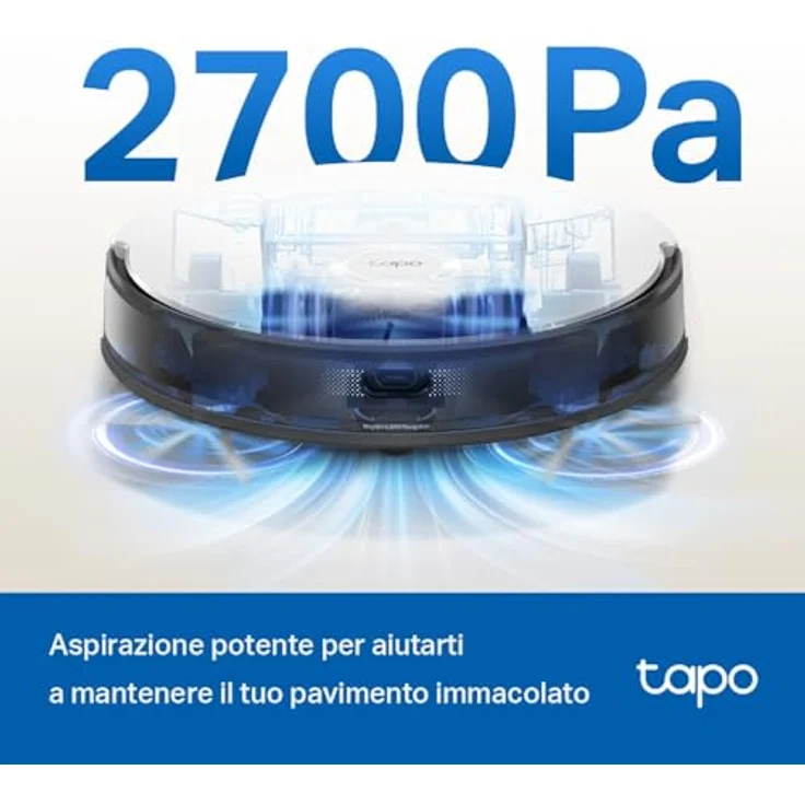 Tapo RV20 Mop MagSlim LiDAR Navigation Saugroboter mit Wischfunktion, 2700Pa 4-stufige Saugmodi, 51dB Leise Reinigung, 2600mAh Akku - Schwarz – Bild 3