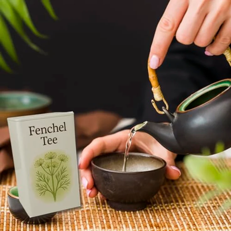 speecheese Tee Tranquility Fenchel Tee Dose, 900ml, mit botanischem Design in zarten Grüntönen – Bild 6