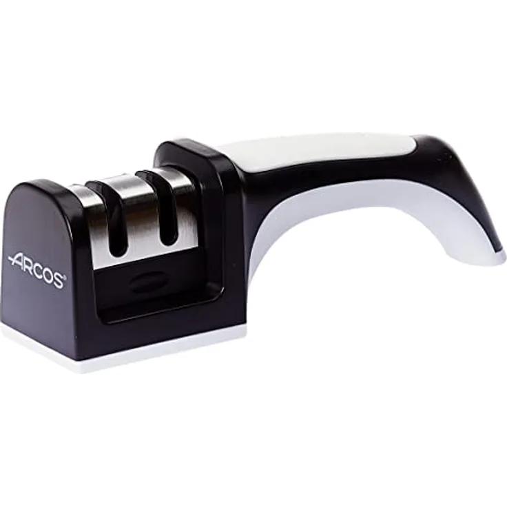 Arcos 610624 Handmesserschärfer, aus ABS + TPE, Keramik- und Hartmetallrollen, Weiß und Schwarz