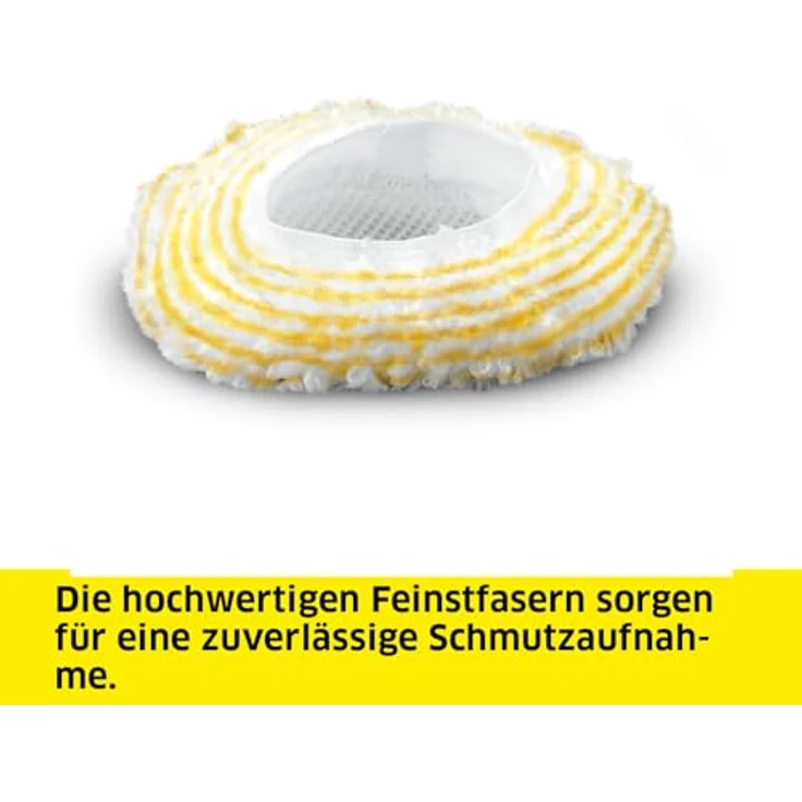 Kärcher Große Rundbürste Überzugsset mit 2 Überzügen aus hochwertiger Feinstfaser für optimale Reinigungsergebnisse, Original-Zubehör für Kärcher Dampfreiniger – Bild 3