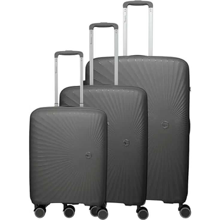 Travelite Tamaris VOYAAGE 3-TLG. Hartschalenkoffer Set S/M/L, Polypropylen, TSA-Schloss, 4 Doppelrollen, Silber Akzent – Bild 1