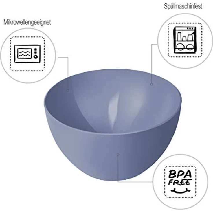 Rotho Caruba kleine Schale 0.45l, Kunststoff (PP) BPA-frei, blau, 0,45l (12,5 x 12,5 x 6,0 cm) – Bild 3