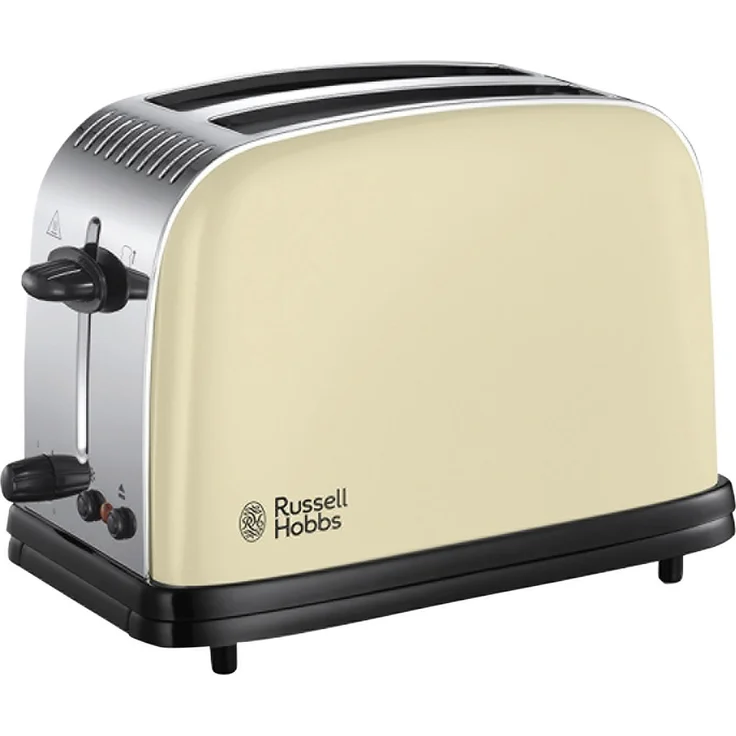 Russell Hobbs Colours Plus Toaster 223336-56/23337-56 EDS, 2 breite Toastschlitze, 6 Bräunungsstufen, creme
