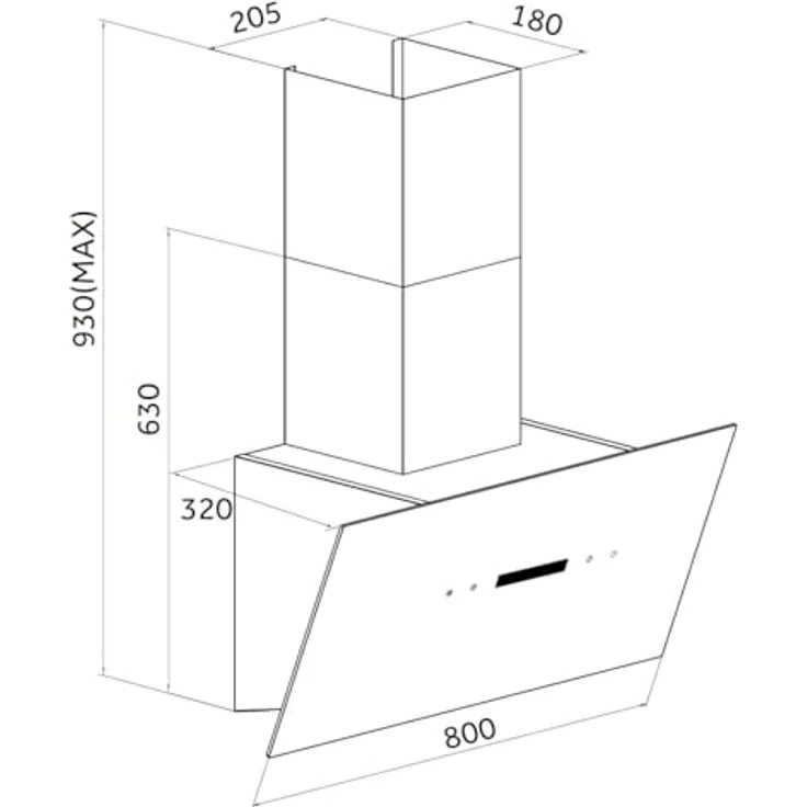 PKM KHS34-80 ABT2X Dunstabzugshaube schwarz Kopffreihaube 80cm Timer mit Touch Control und LED – Bild 5