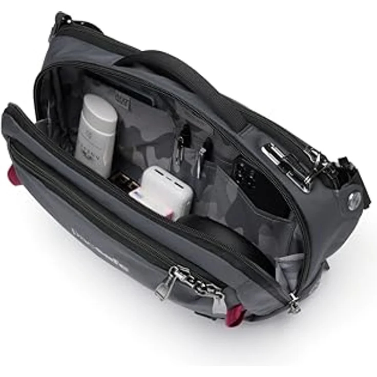 Pacsafe Pacsafe Exp Gürteltasche mit RFID Schutz, 36 cm, grau, 100% Polyester – Bild 5