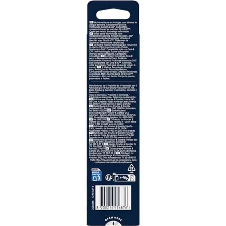 Oral-B iO Ultimate Clean Bürstenköpfe, CrissCross-Borsten zur effektiven Plaque-Entfernung, 2 Stück, Schwarz – Bild 4