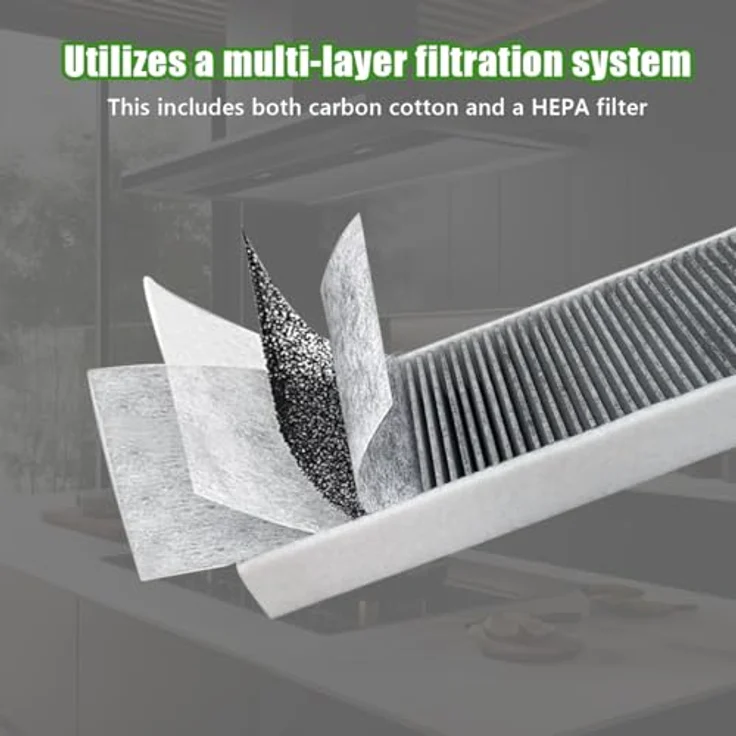 INF Ersatzfilter für Bora Pure Dunstabzugshaube PUAKF PURU PUXU, HEPA-Filter mit verbessertem Geruchs- und Partikelfiltersystem, grau – Bild 3