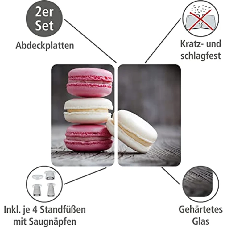 Wenko Herdabdeckplatte, Breite 52 cm, gehärtetes Glas – Bild 2