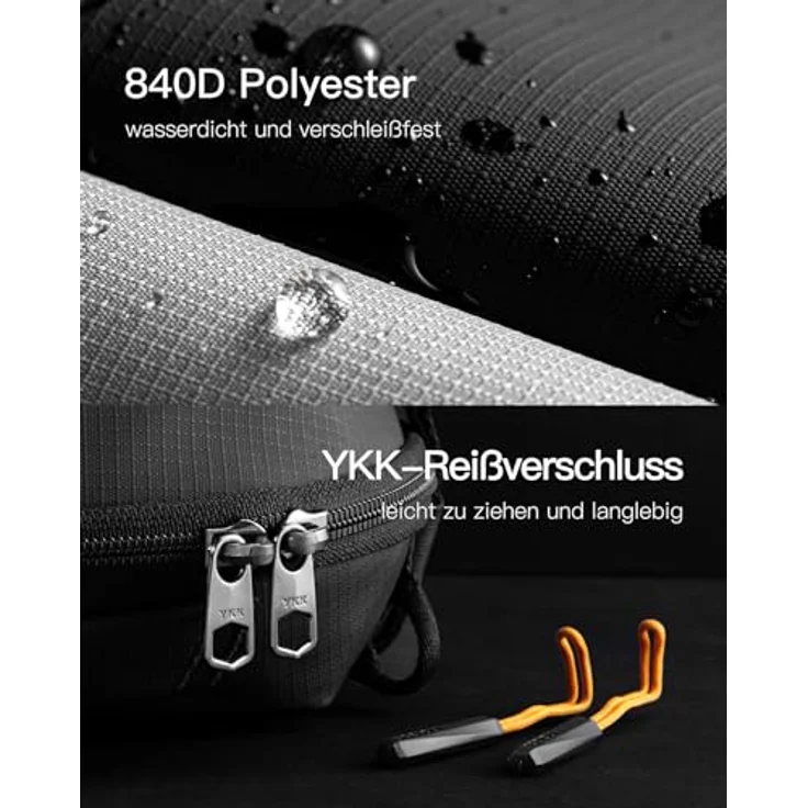 Inateck Umhängetasche Electronik-Organizer, wasserdichte Zubehörtasche mit 12 Fächern, tragbar – Bild 3