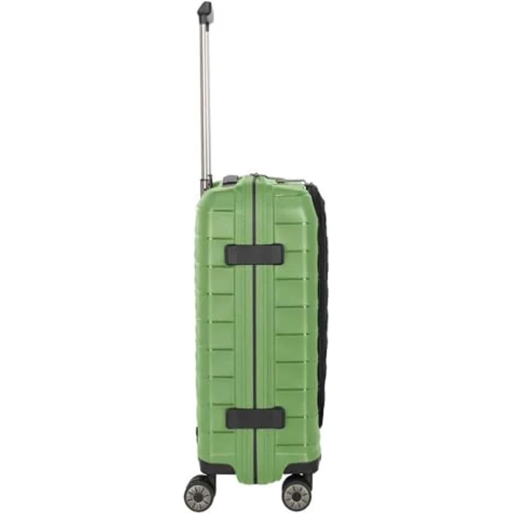 Travelite MOOBY, 4-Rad Hartschalen Handgepäck Koffer klein 44 Liter, recyceltes Material, kratzfester Bordtrolley mit Vortasche, 55 x 40 x 23 cm, Farbe Grün, 2,9 kg – Bild 4