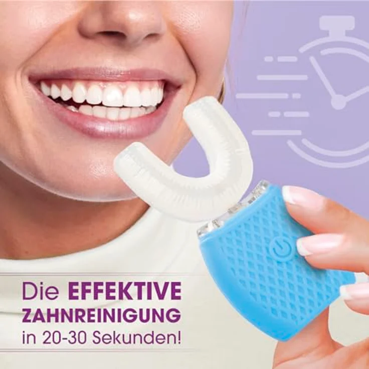 VITALmaxx 360° Schall-Zahnbürste | 4 Modi | 15.000 Schallschwingungen | Weiche Silikon-Borsten + Zahnfleischmassage | USB-Ladung – Bild 3