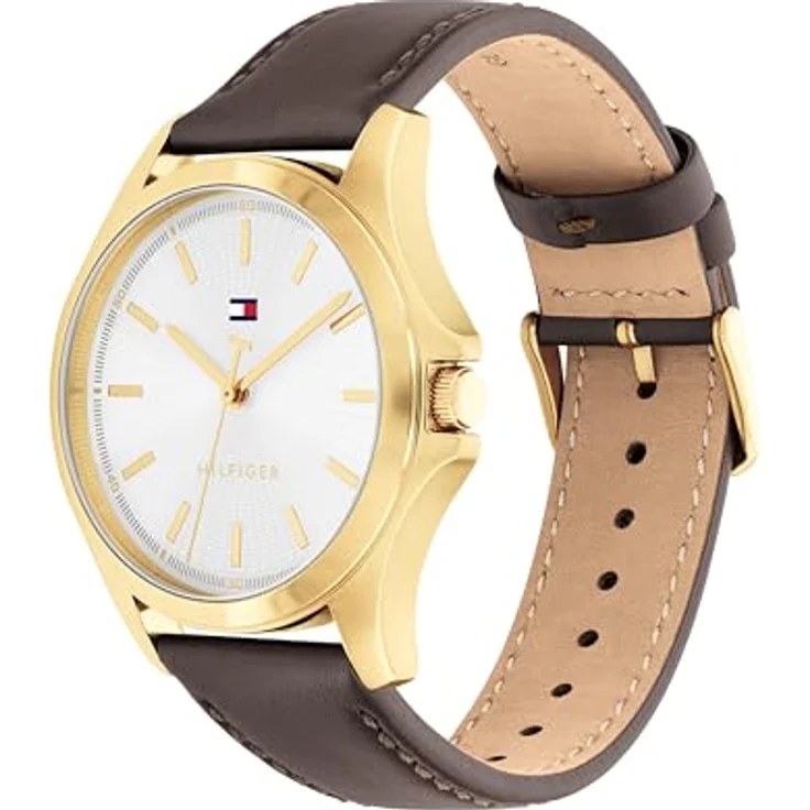 Tommy Hilfiger Bruce-Kollektion Analoguhr für Herren mit schwarzem Lederarmband und goldfarbenem Gehäuse - 1792204 – Bild 3
