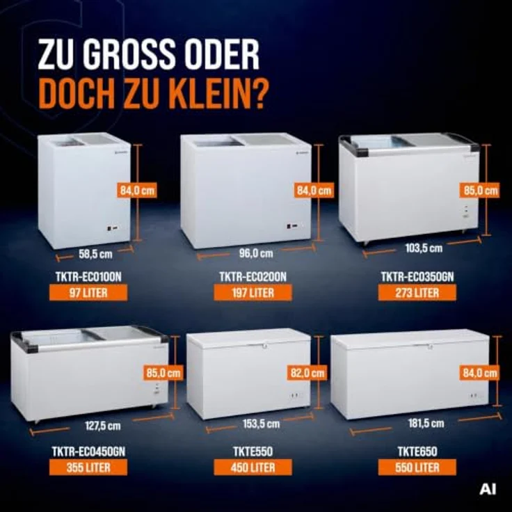 GASTROHERO Tiefkühltruhe 350, 273 Liter mit Glasschiebedeckel und 4 Rollen, abschließbar – Bild 8