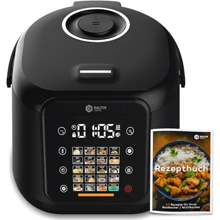 Balter MK-02, 4L Reiskocher Multikocher mit Fuzzy-Logic, Dampfgarer & Slow Cooker, Timer und Warmhaltefunktion, inkl. Premium Topf, Zubehör & Rezeptbuch – Bild 1