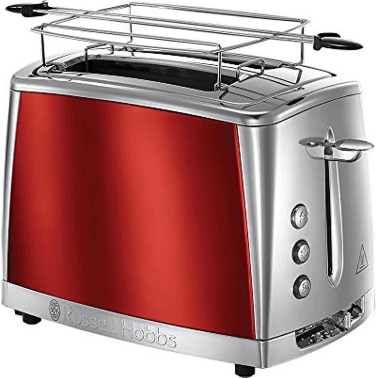 Russell Hobbs Toaster Luna rot, inkl. Brötchenaufsatz, 6 einstellbare Bräunungsstufen + Auftau- & Aufwärmfunktion, Schnell-Toast-Technologie, 1550W, 23220-56 – Bild 2