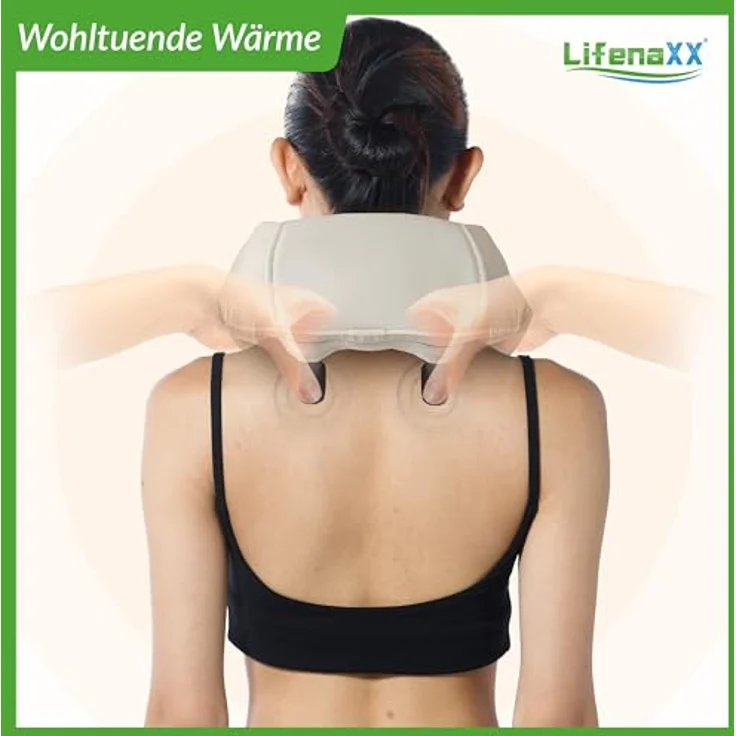 Lifenaxx Nackenmassagegerät mit Wärme LX-046, Tiefengewebs-Nacken- und Schultermassagegerät zur Schmerzlinderung, einstellbare Geschwindigkeit, 2 Modi - Für Nacken, Schultern, Beine, Rücken – Bild 2