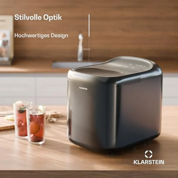Klarstein SparkIce Eiswürfelmaschine, Elektrischer Eiswürfelbereiter mit 1,5 L Wassertank, kristallklare Eiswürfel, Touchpad-Bedienung – Bild 3
